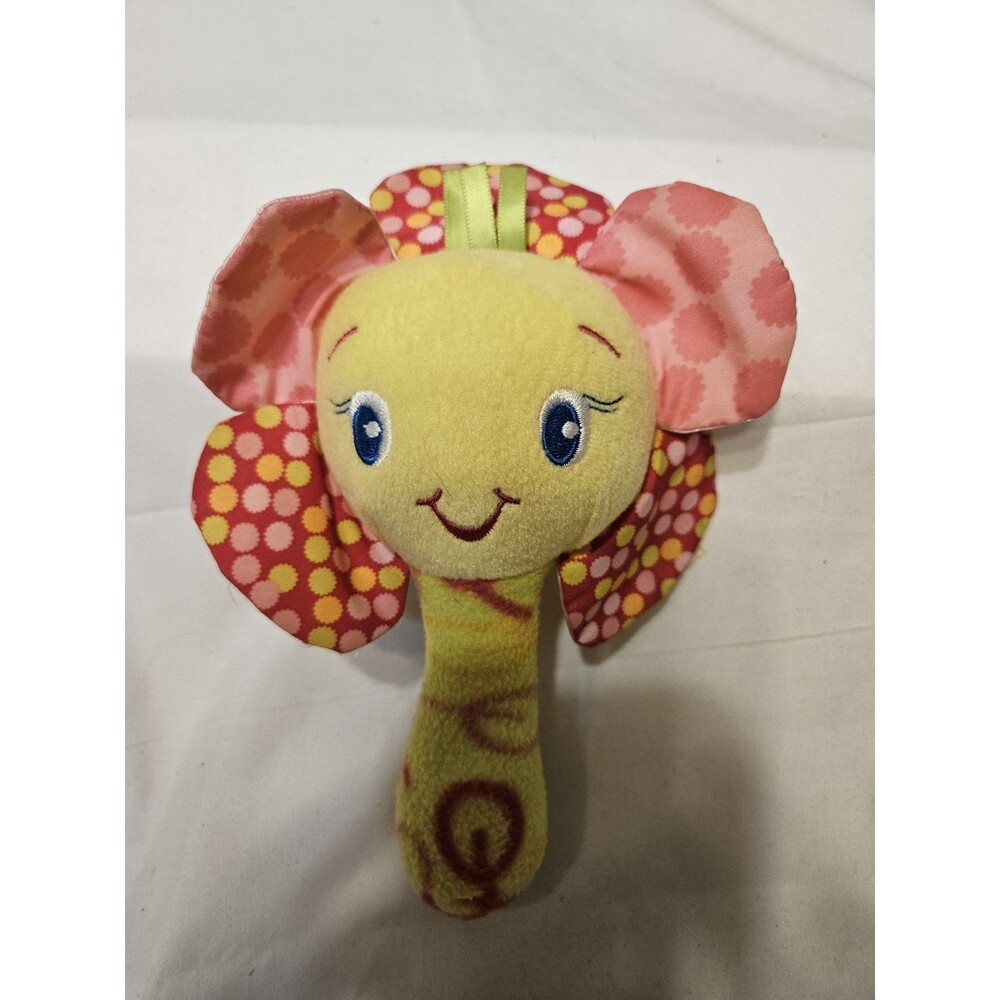 Vintage Bright Starts Pretty In Bloom Flower Plush Baby Rattle Crinkle Toy Y2K